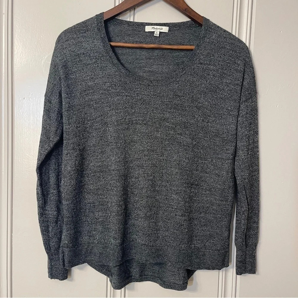 Madewell‎ Southstar Wool Blend Sweater Heather Ebony Gray Size XS